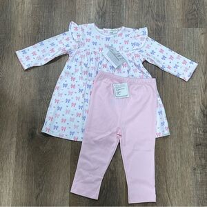 NEW NWT Kissy Kissy Billow Bows Dress Set White Pink Purple Size 12-18 Months
